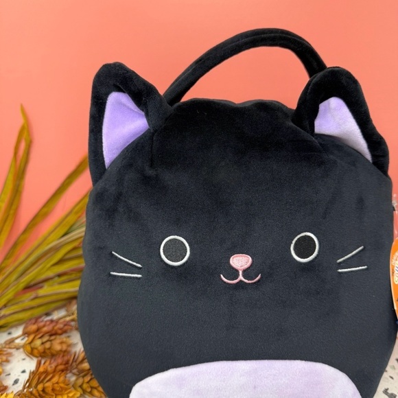 NEW Squishmallows Autumn Black Cat Treat Pail Halloween Squad Plush Toy Sz 10” - Picture 2 of 10